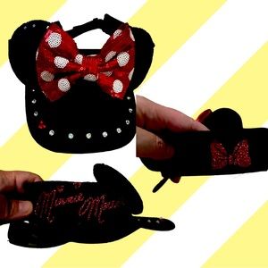 Minnie Mouse Black and Red Polka Dot Bow Hat